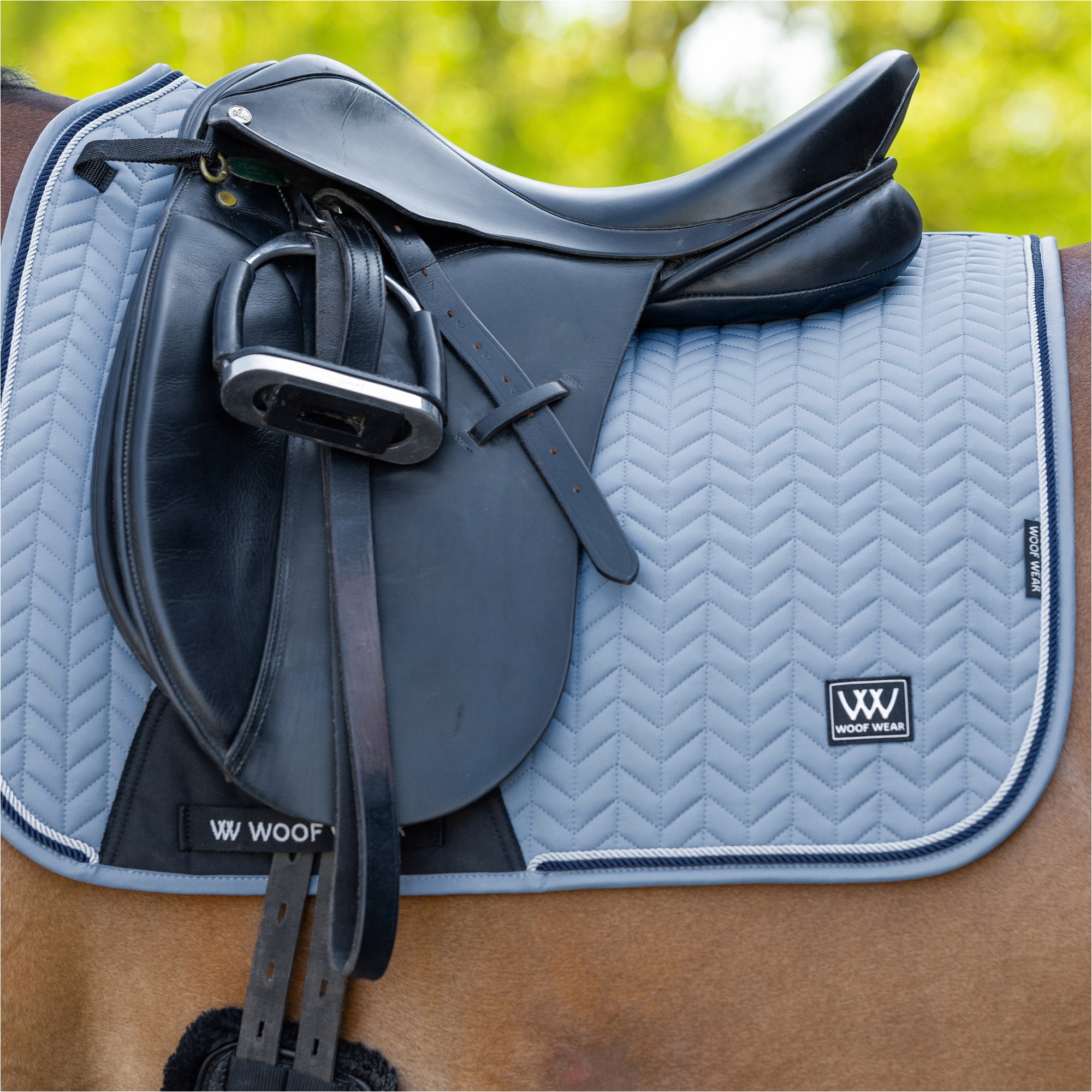2025 Woof Wear Herringbone Dressage Saddle Pad WS0043-STBL - Steel Blue